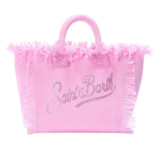 Mc2 Saint Barth Borsa Colette In Canvas Rosa Con Strass COL0001/00403L