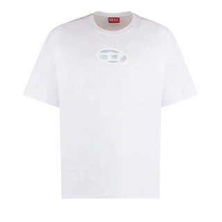 Diesel T-shirt bianca a maniche corte con Oval D A15180-0NIAX