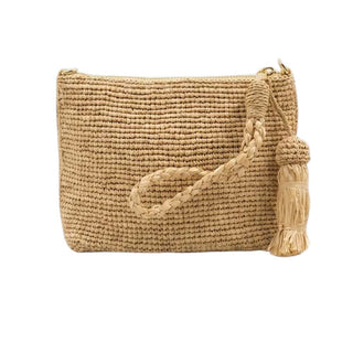 Mc2 Saint Barth Pochette In Raffia Naturale Con Logo Ricamato RAFP001/00368L