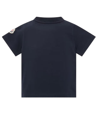 Moncler T-shirt blu navy in jersey con stampa K29518C00008B