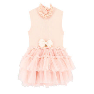 Angel's Face Abito Rosa EUNICE SLEEVELESS KNIT Con Gonna A Balze In Tulle
