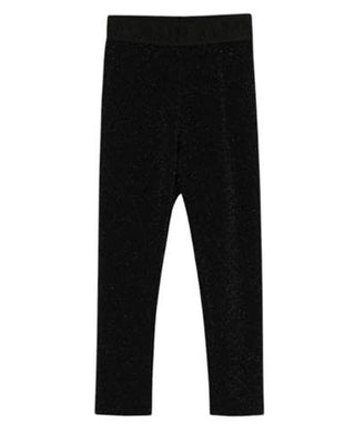 Balmain Leggings neri con dettagli lurex da bambina BV6C71-J0445