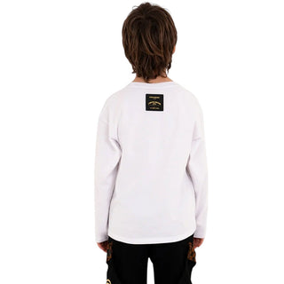 SPRAYGROUND T-shirt Bianca A Maniche Lunghe SPY1570WHT Per Bambino