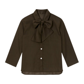 La Cicogna Camicia In Cotone FIORELLA PYPE Con Fiocco