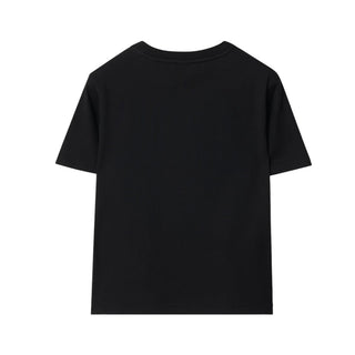 Burberry T-shirt Nera In Cotone Con Stampa 8117292