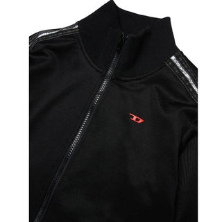 Diesel Felpa Nera Con Zip In Triacetato Per Bambini J02607-KYA0H-K900