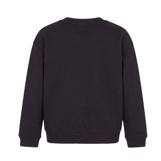Fendi Felpa Girocollo Nera Con Logo JUH118-5V0-F16LP Per Bambini