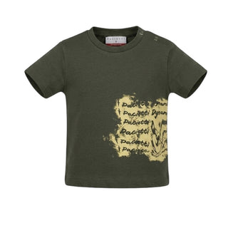 Cesare Paciotti T-shirt Verde Con Stampa Per Neonato TSP6114B-V3