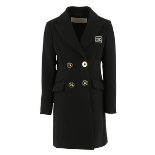 Elisabetta Franchi Cappotto doppiopetto nero da bambina EFCT006.0