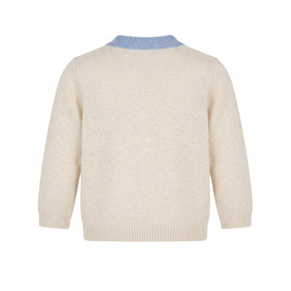 Fendi Cardigan Avorio In Cotone Per Neonato BMG011-25Z