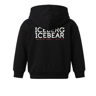 Iceberg Felpa Nera Con Zip E Cappuccio MFICE7328B-V3 Per Neonato