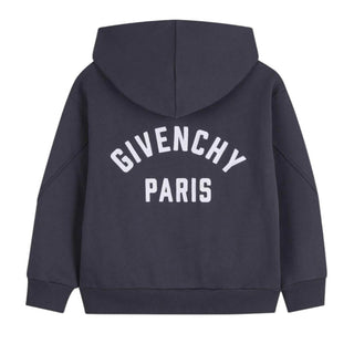 Givenchy Felpa Blu Con Zip E Cappuccio Per Bambini H31215/061