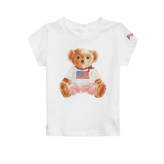 Polo Ralph Lauren T-shirt Bianca Con Orsetto Per Neonata 310844732001