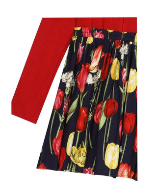 Dolce & Gabbana Abito a maniche lunghe con fantasia L5JD8X-G7NMJ