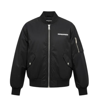 Dsquared2 Bomber Antivento Nero Con Logo DQ0766-D00BN