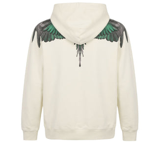Marcelo Burlon Felpa Avorio Con Cappuccio E Stampa F6CMJBHS030-412 Per Bambini