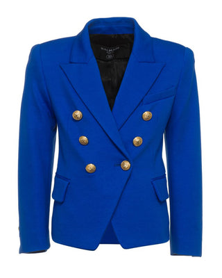 Balmain Giacca doppiopetto blu royal da bambina BT2A24-J0035