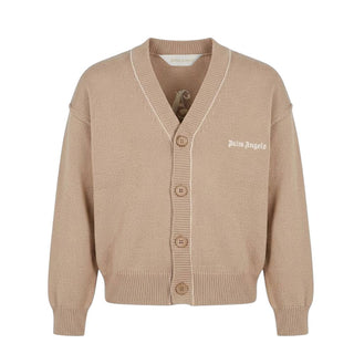 Palm Angels Cardigan Beige Con Logo F6PAJBCA150/1531 Per Bambini