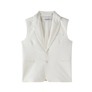 Patrizia Pepe Gilet Bianco In Sablè Da Ragazza 7S0278/A555-W146