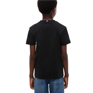 Tommy Hilfiger T-shirt Nera Con Stampa KB0KB10769-BDSJ Per Bambino