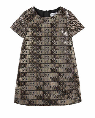Moschino Abito nero con logo in oro HDV0F2