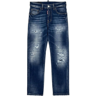 Dsquared2 Jeans Dritti Con Dettagli Destroyed DQ2252-D0AHT-DQ01 Per Bambini
