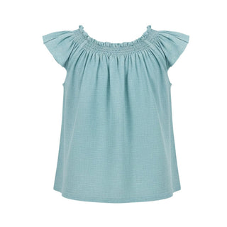 Seeds Camicia azzurra in misto lino da bambina 24ET0604CH