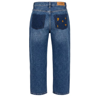 Palm Angels Jeans Dritti In Denim Blu F6PAJBDP067/126 Per Bambini