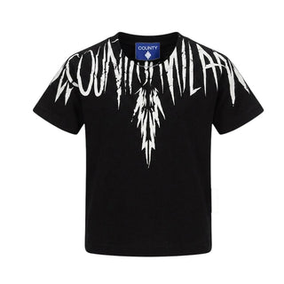 Marcelo Burlon T-shirt Nera Con Stampa Per Bambini S6CMJBTH026-110