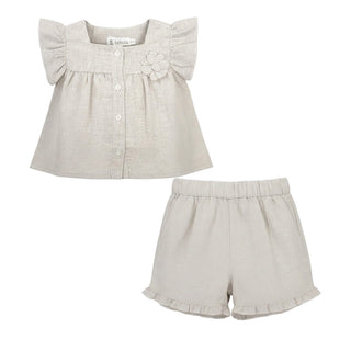 Lalalù Completo In Misto Lino Per Neonata CCTL019R