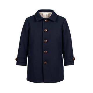 J.o Milano Cappotto Blu In Misto Lana 2667Z2/02 Per Neonato