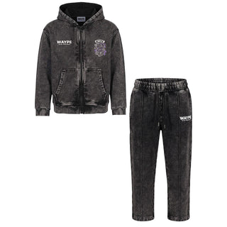 WAYPE Tuta Nera Effetto Stone Washed CFZW24 Per Bambino