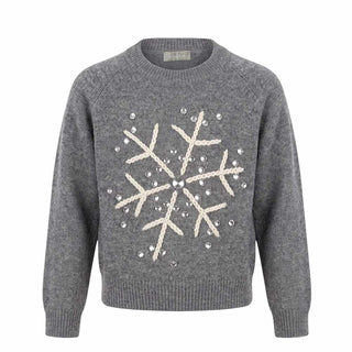 Il Gufo Maglia Girocollo In Lana Con Strass A21MA384EM220 Per Bambina