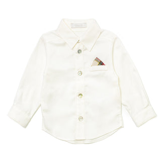 Coccodè Camicia bianca in jersey con fazzoletto in tessuto Tartan C62913J