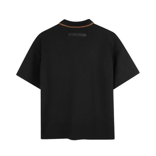 Lanvin Polo nera a maniche corte con logo N30289