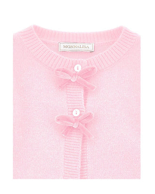 Monnalisa Cardigan in lana con fiocchi 39D803