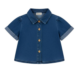 J.o Milano Camicia Cropped In Denim Per Bambina 676X4J