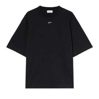 Off-White T-shirt nera in jersey a maniche corte con stampa OMAA120F25JER00D1041