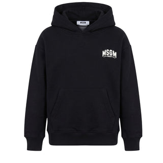 MSGM Felpa Nera Con Cappuccio Per Bambini F4MSJBHS226