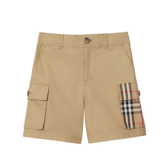 Burberry Bermuda Cargo Beige In Twill Per Bambino 8117176