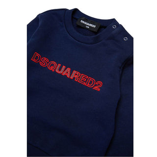 Dsquared2 Felpa Girocollo Blu Con Logo DQ3510-D0AJ2-DQ864 Per Neonato