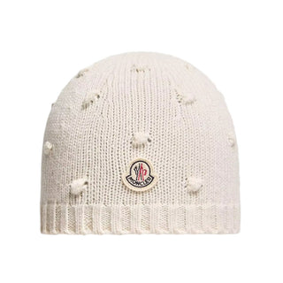 Moncler Cappello Avorio In Misto Lana E Cashmere L29513B00010-035 Per Neonata