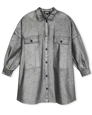 Dkny Abito in denim effetto metallizzato D60263