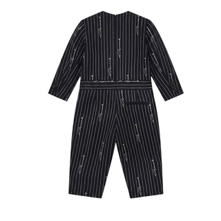 Dsquared2 Tuta Elegante Nera A Righe DQ3549-D0AIF-DQ900 Per Neonato