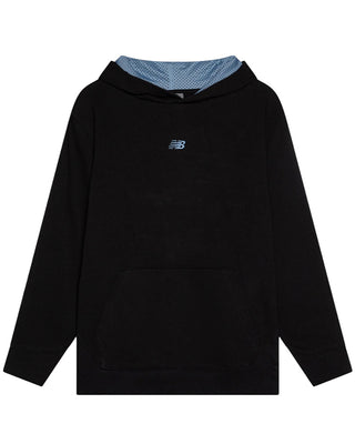 New Balance Felpa nera con cappuccio e logo LAKB0054