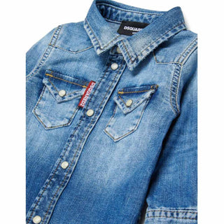 Dsquared2 Camicia In Denim Con Logo DQ033G-D0AFP-DQ01