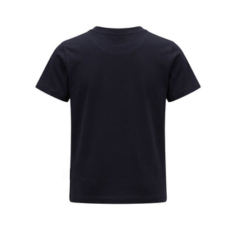 Moncler T-shirt Girocollo Blu Con Logo L29548C00011-778 Per Bambino