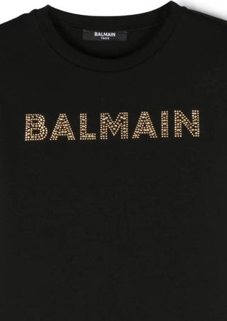 Balmain Short Sleeve T-Shirt with Front Logo BT8A21-J0177
