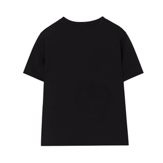 Burberry T-shirt Nera Con Stampa Del Cavaliere 8125851 Per Bambini