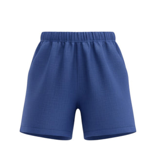 Seeds Bermuda blu in lino con vita elasticizzata 24ET0517LG